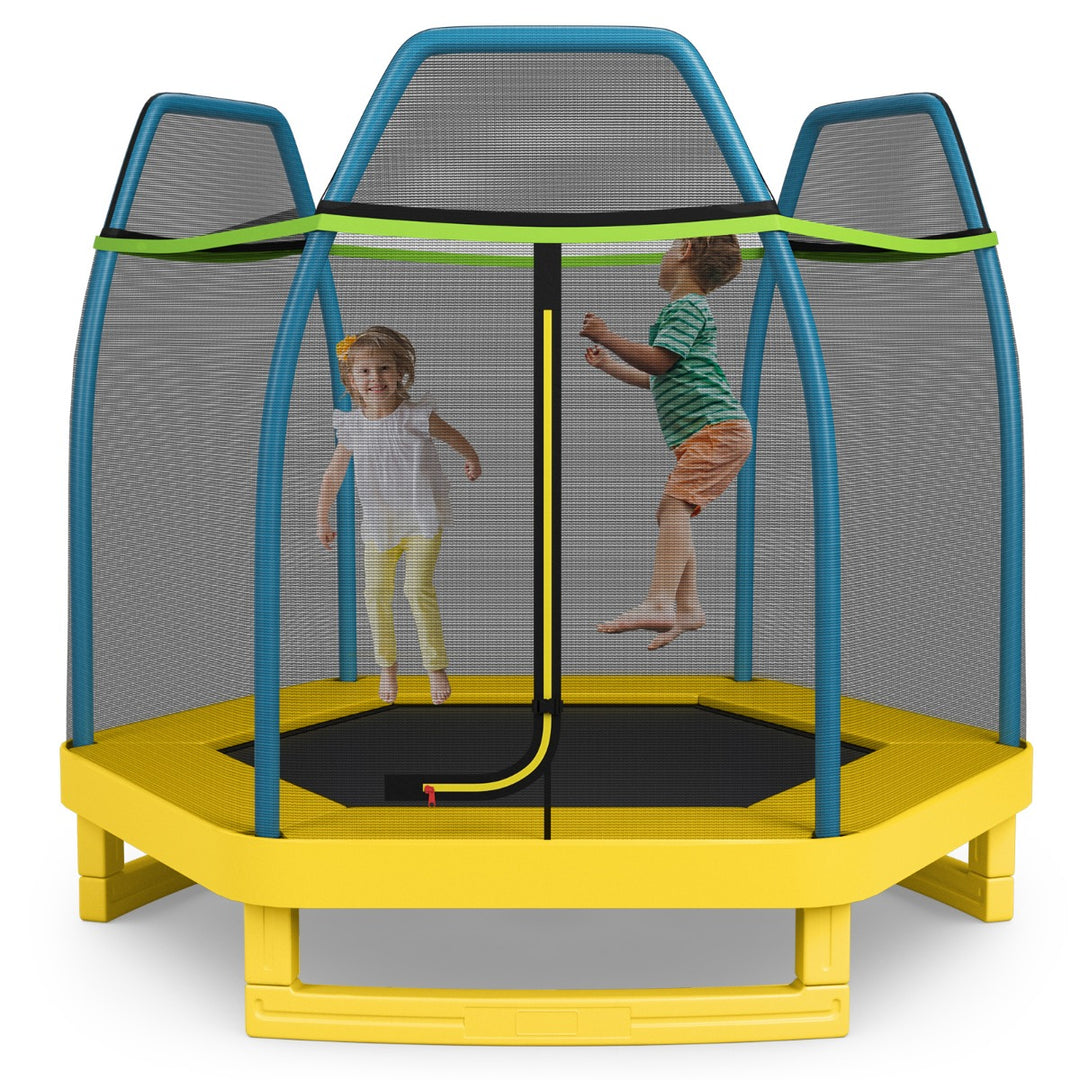 7 Feet Kids Trampoline with Safety Enclosure Net