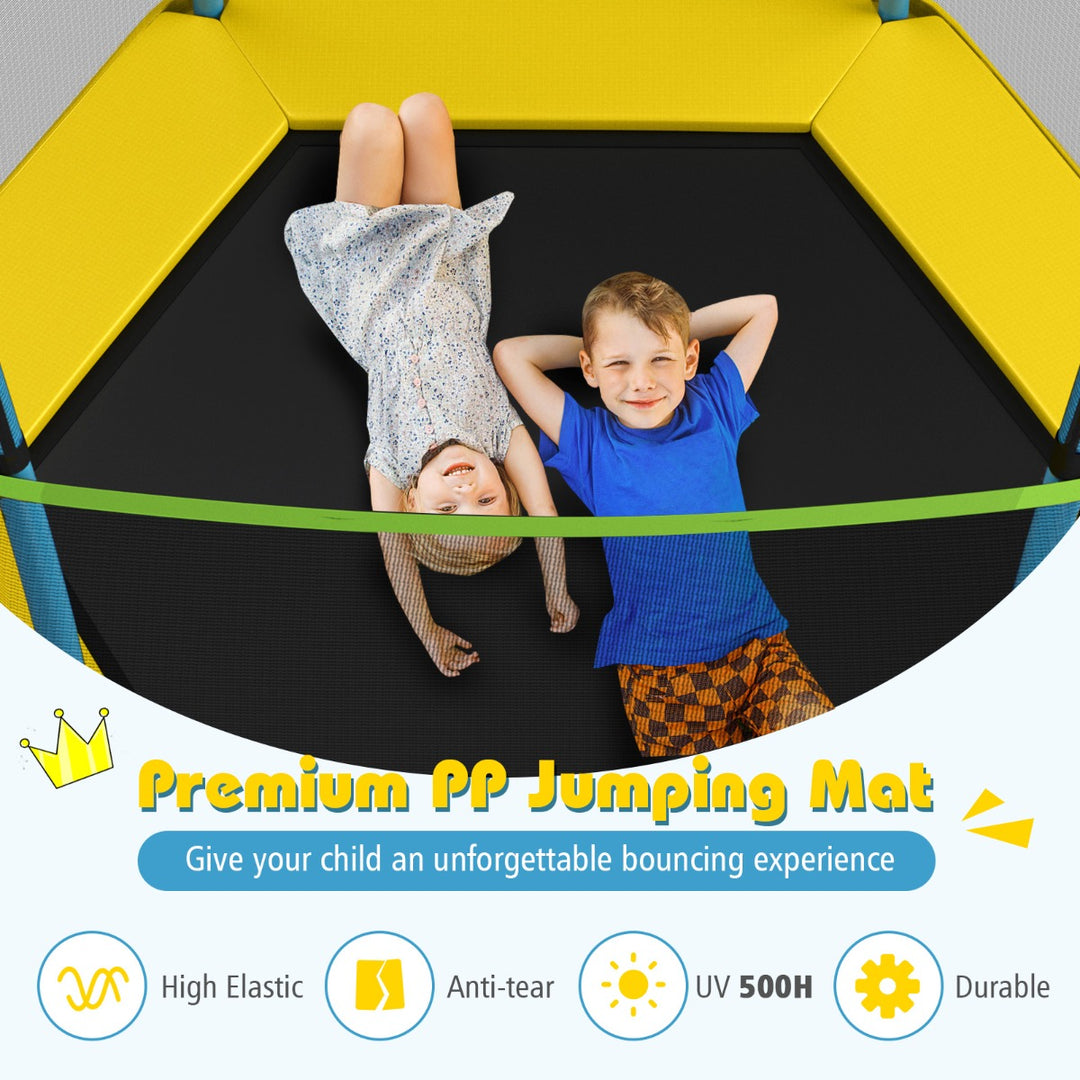 7 Feet Kids Trampoline with Safety Enclosure Net