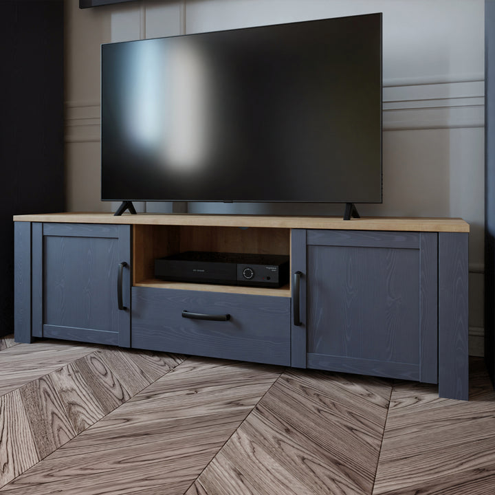 Bohol TV Unit Inc. LED Light in Riviera Oak/Navy