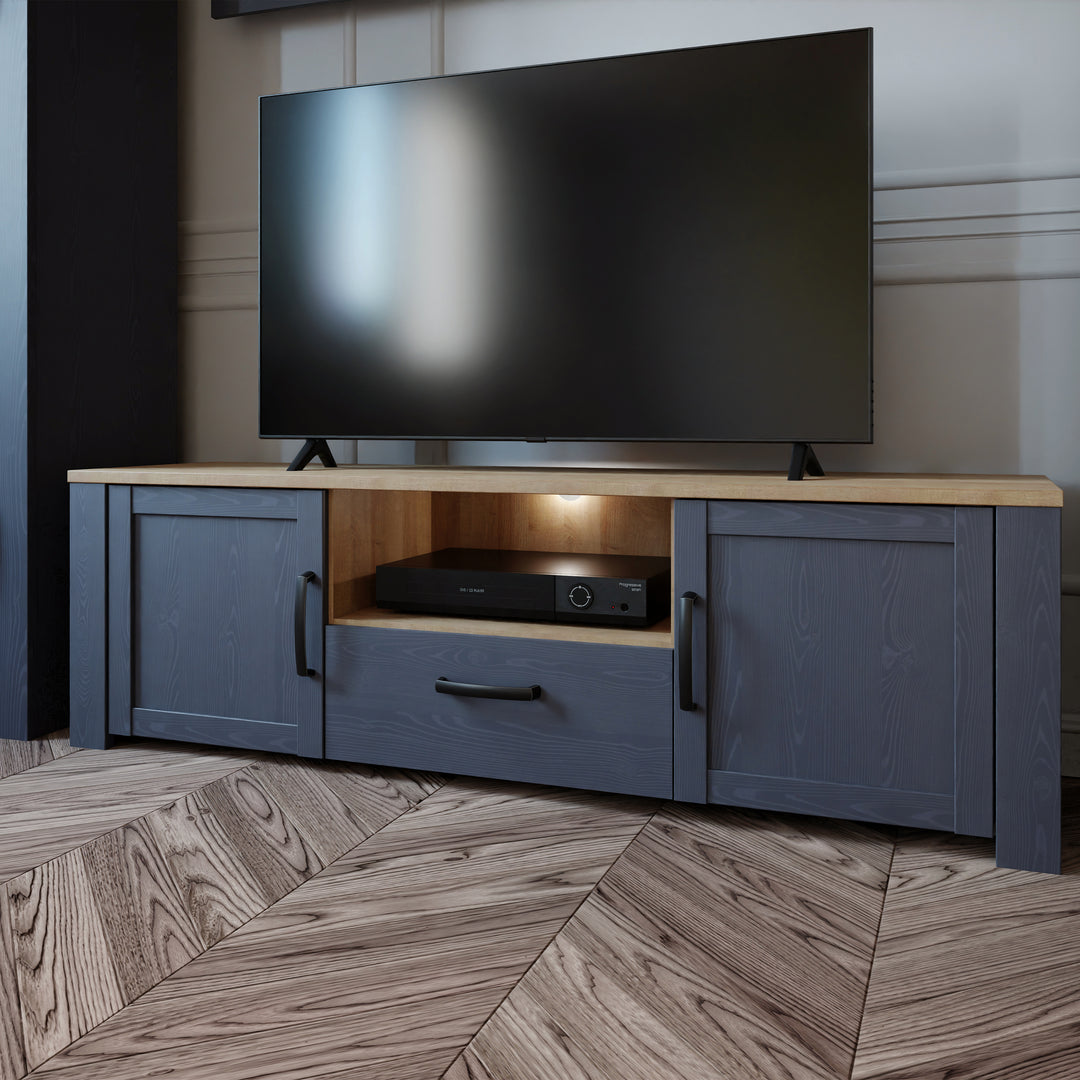 Bohol TV Unit Inc. LED Light in Riviera Oak/Navy