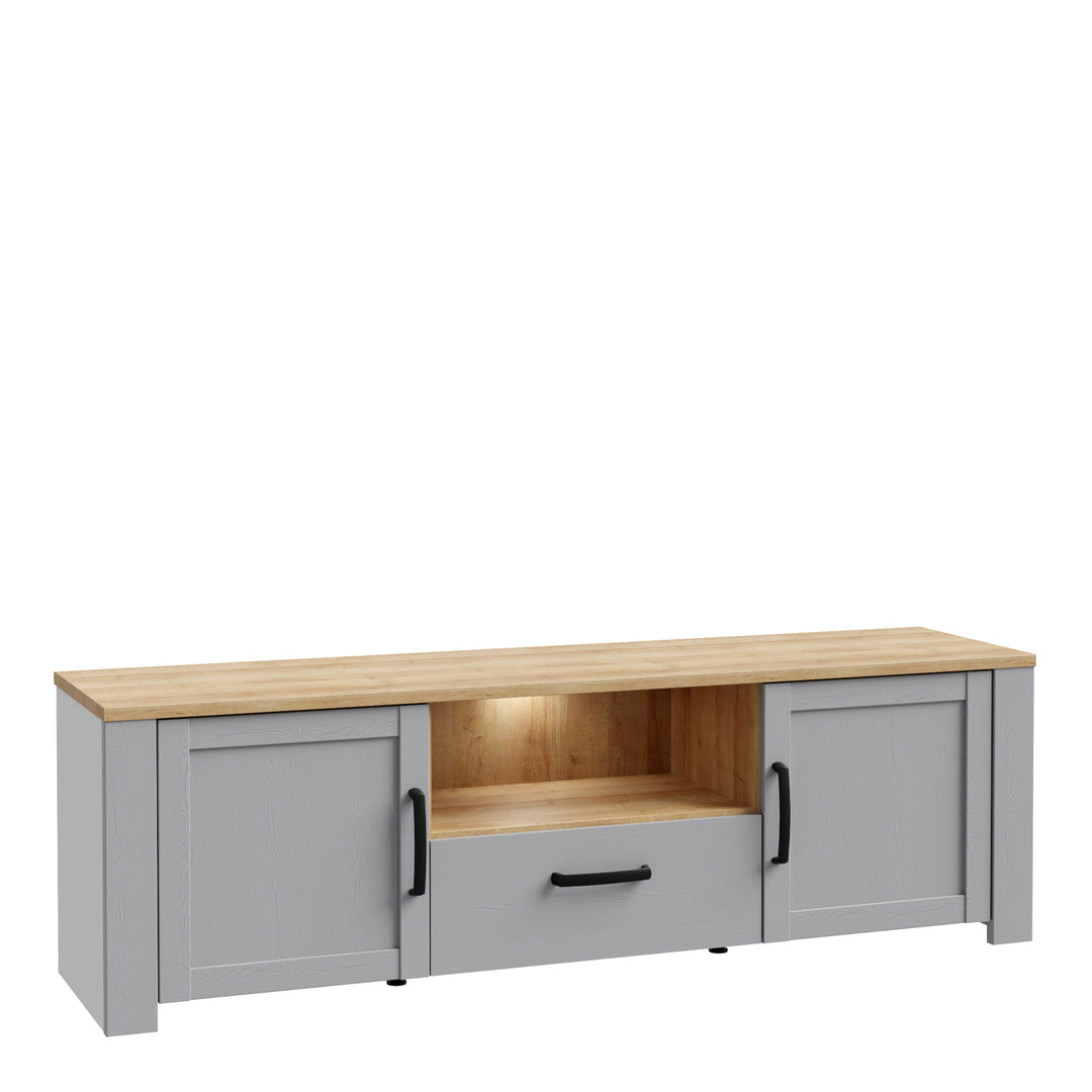 Bohol TV Unit Inc. LED Light in Riviera Oak/Grey Oak