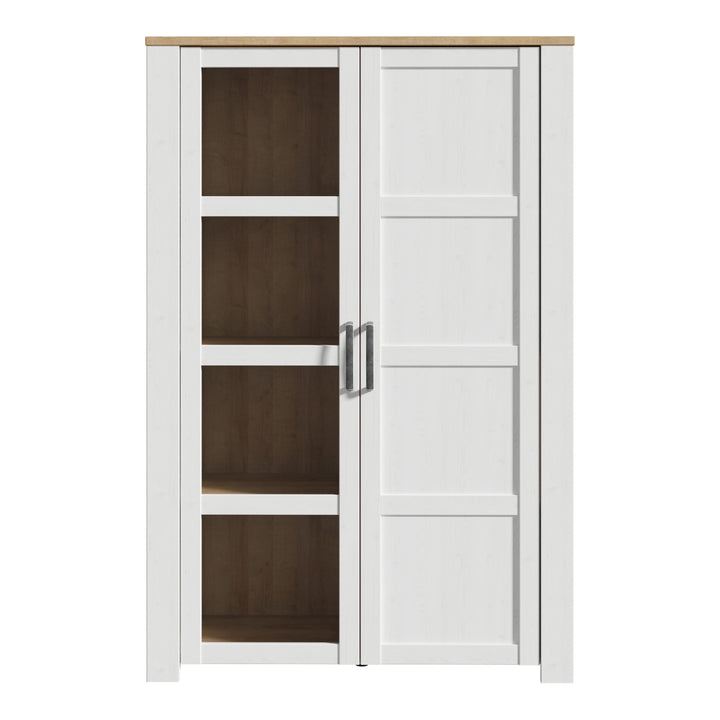 Bohol Display Cabinet inc. 2x LED Lights in Riviera Oak/White