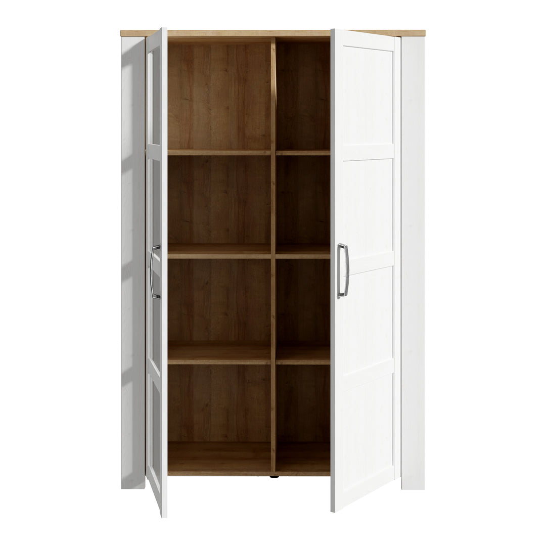 Bohol Display Cabinet inc. 2x LED Lights in Riviera Oak/White