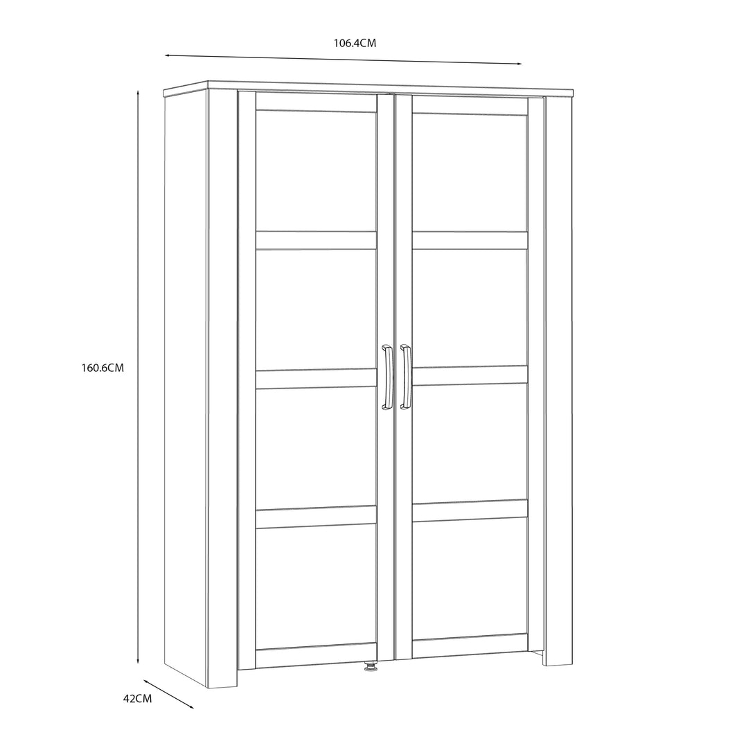 Bohol Display Cabinet inc. 2x LED Lights in Riviera Oak/White