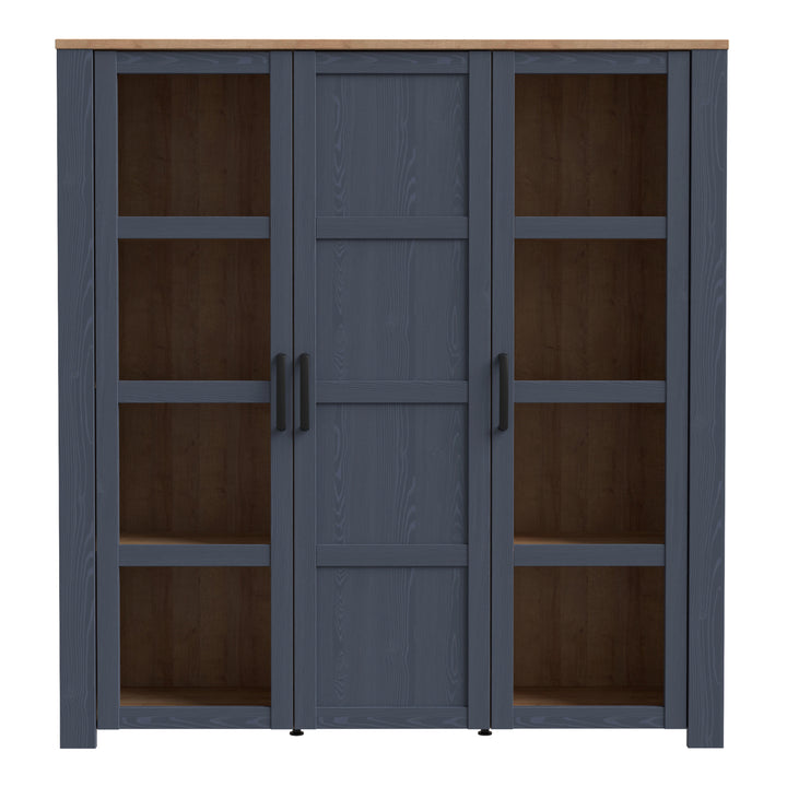 Bohol Large Display Cabinet inc. 4x LED Lights in Riviera Oak/Navy