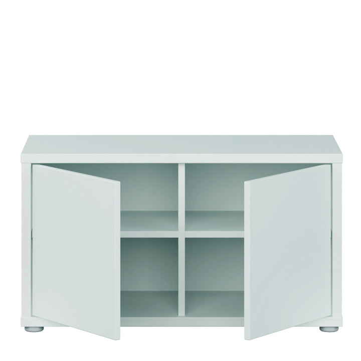 Alice Springs Bench with 2 Doors Push-to-Open in Light Grey