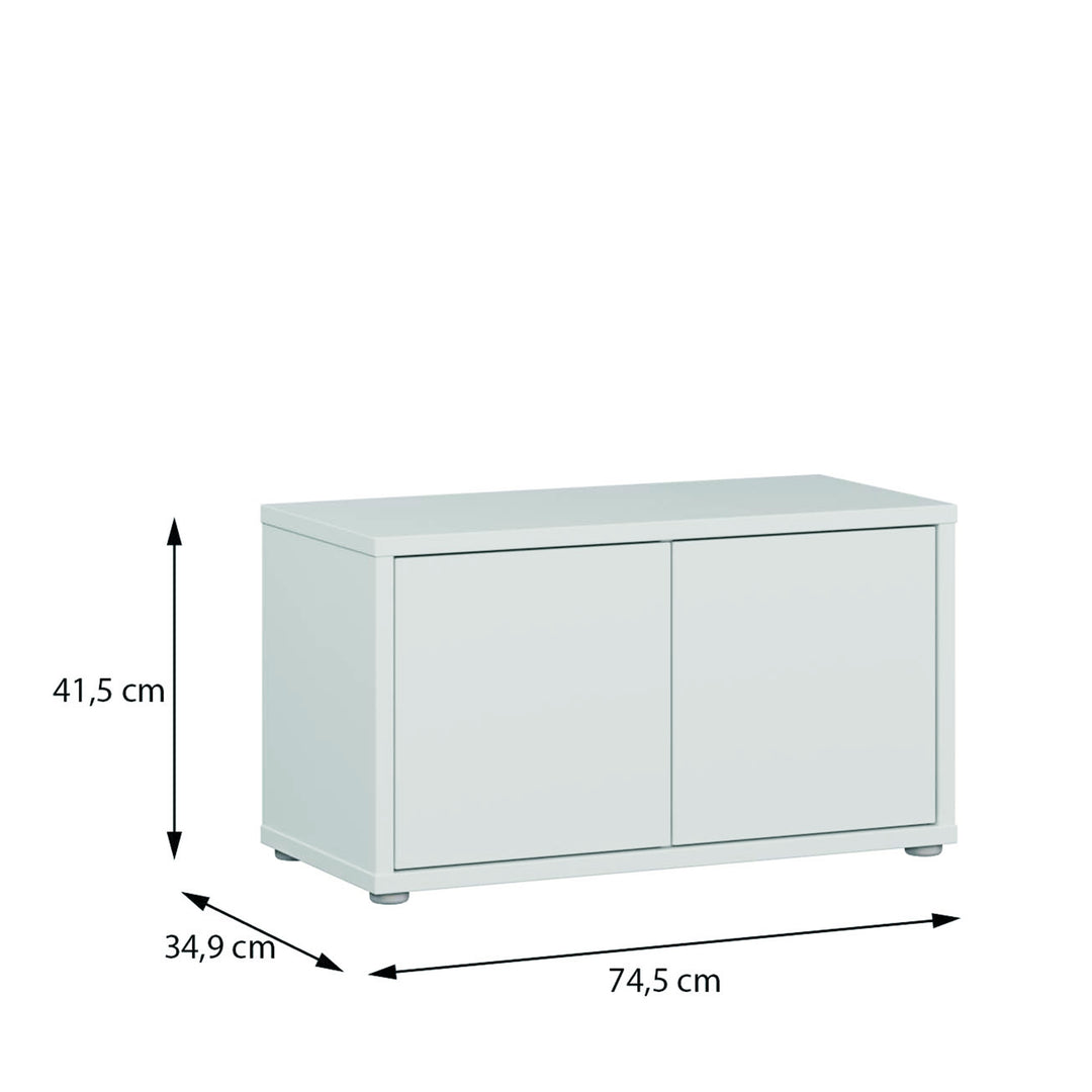 Alice Springs Bench with 2 Doors Push-to-Open in Light Grey