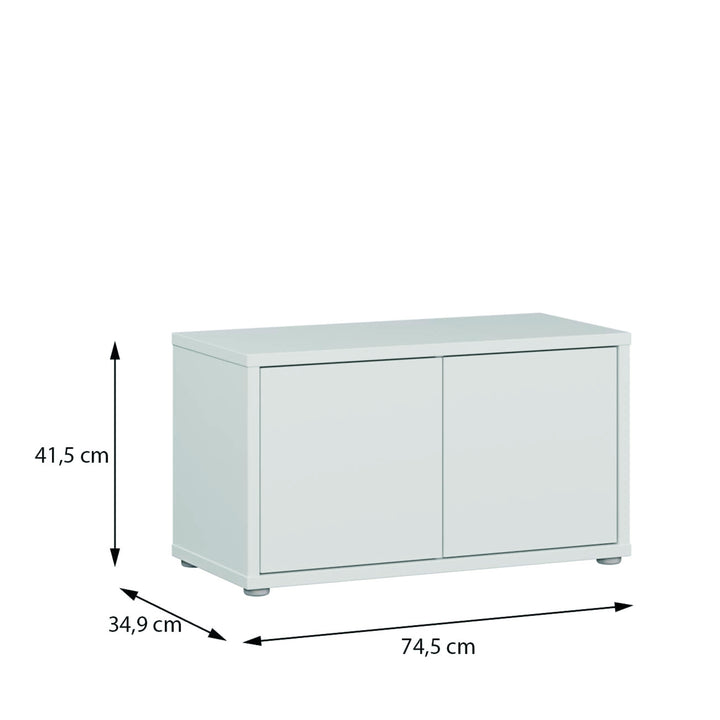 Alice Springs Bench with 2 Doors Push-to-Open in Light Grey