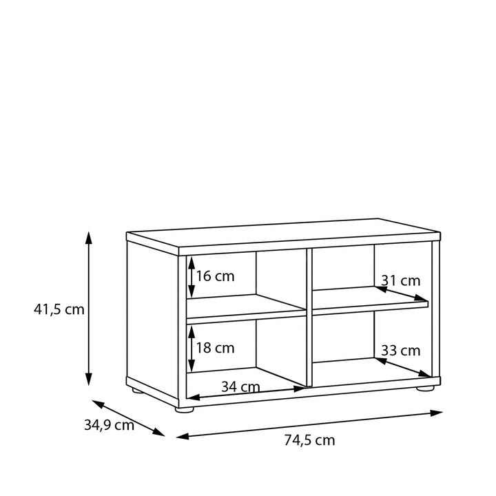 Alice Springs Bench with 2 Doors Push-to-Open in Terracotta