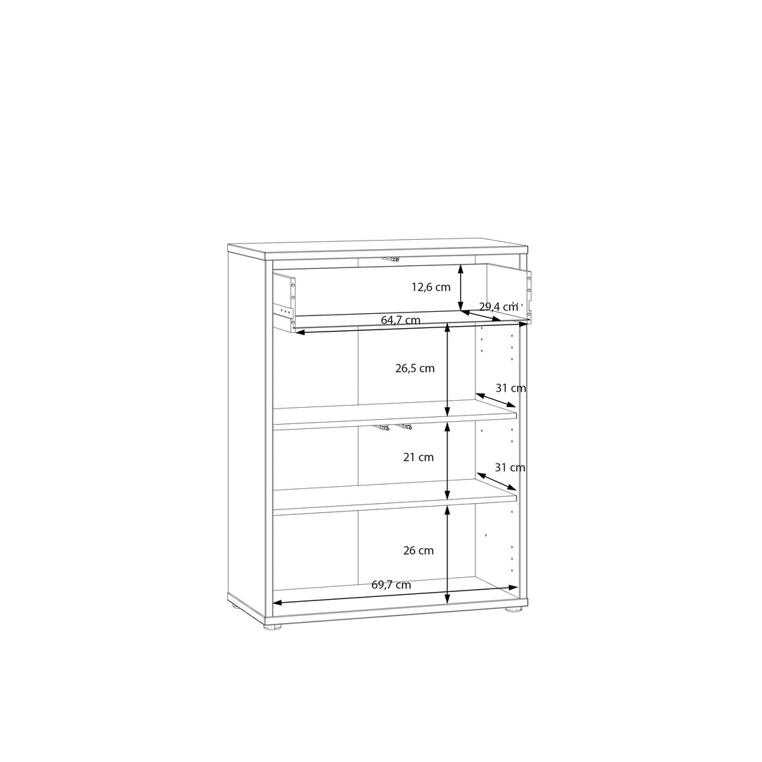 Alice Springs Shoe Cabinet with 2 Doors Push-to-Open &amp; 1 Drawer Push-to-Open in Sand