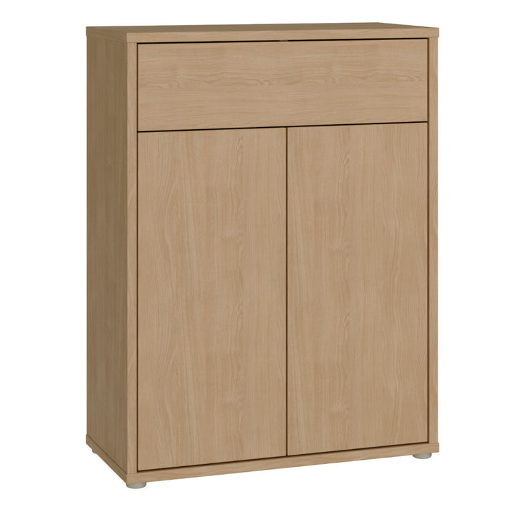 Alice Springs Shoe Cabinet with 2 Doors Push-to-Open &amp; 1 Drawer Push-to-Open in Elegancia Oak