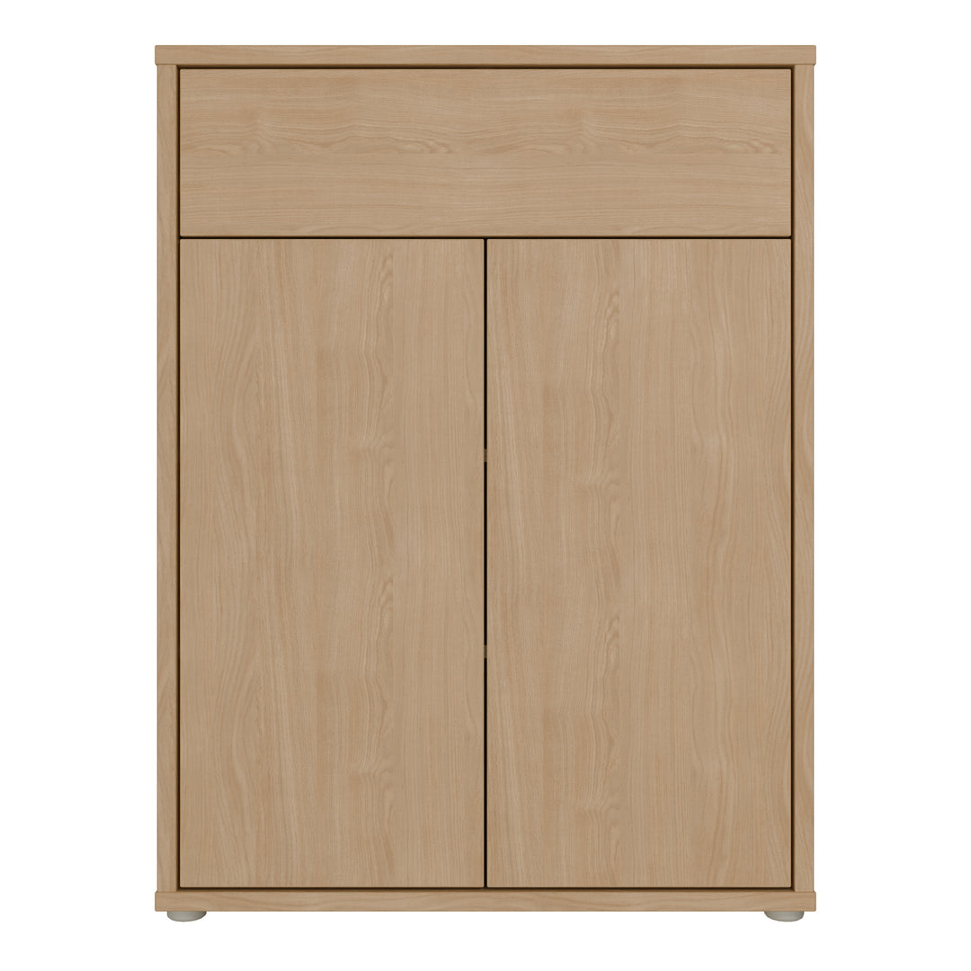 Alice Springs Shoe Cabinet with 2 Doors Push-to-Open &amp; 1 Drawer Push-to-Open in Elegancia Oak