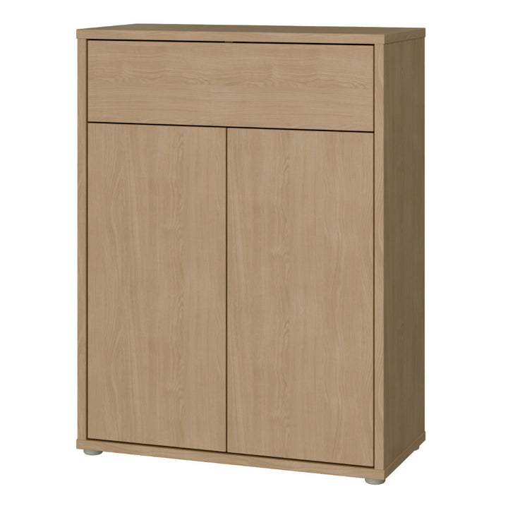 Alice Springs Shoe Cabinet with 2 Doors Push-to-Open &amp; 1 Drawer Push-to-Open in Elegancia Oak