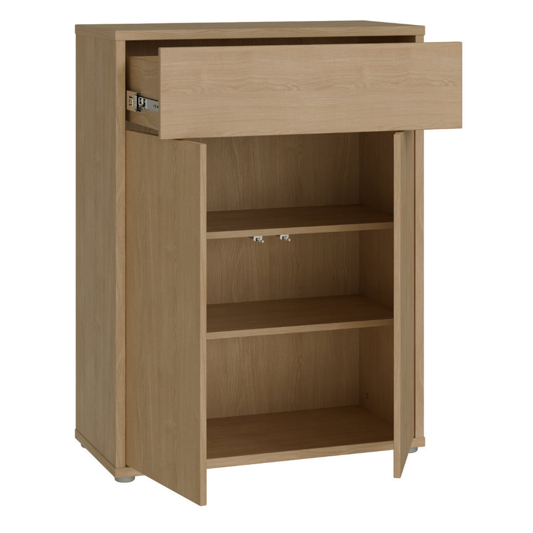 Alice Springs Shoe Cabinet with 2 Doors Push-to-Open &amp; 1 Drawer Push-to-Open in Elegancia Oak