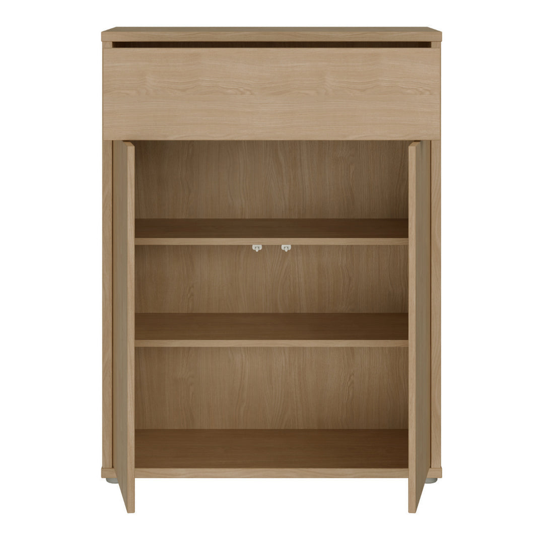 Alice Springs Shoe Cabinet with 2 Doors Push-to-Open &amp; 1 Drawer Push-to-Open in Elegancia Oak