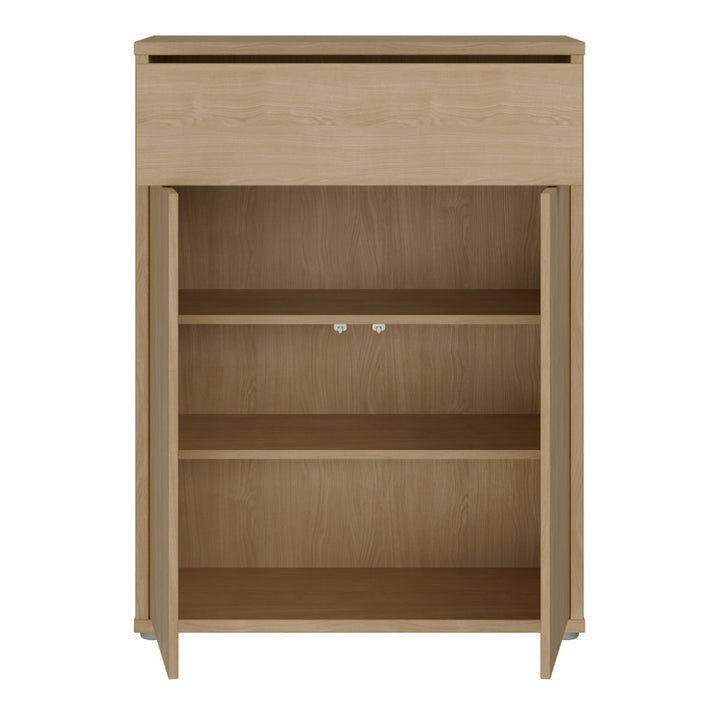 Alice Springs Shoe Cabinet with 2 Doors Push-to-Open &amp; 1 Drawer Push-to-Open in Elegancia Oak