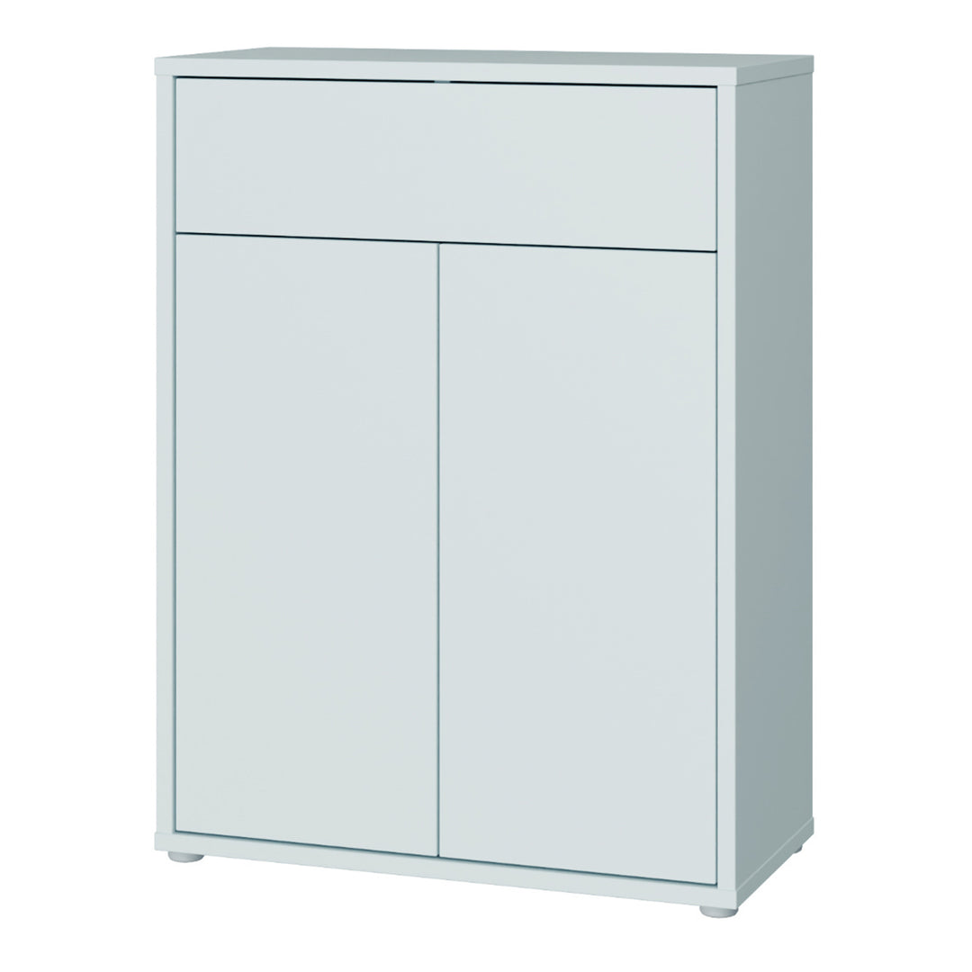 Alice Springs Shoe Cabinet with 2 Doors Push-to-Open &amp; 1 Drawer Push-to-Open in Light Grey