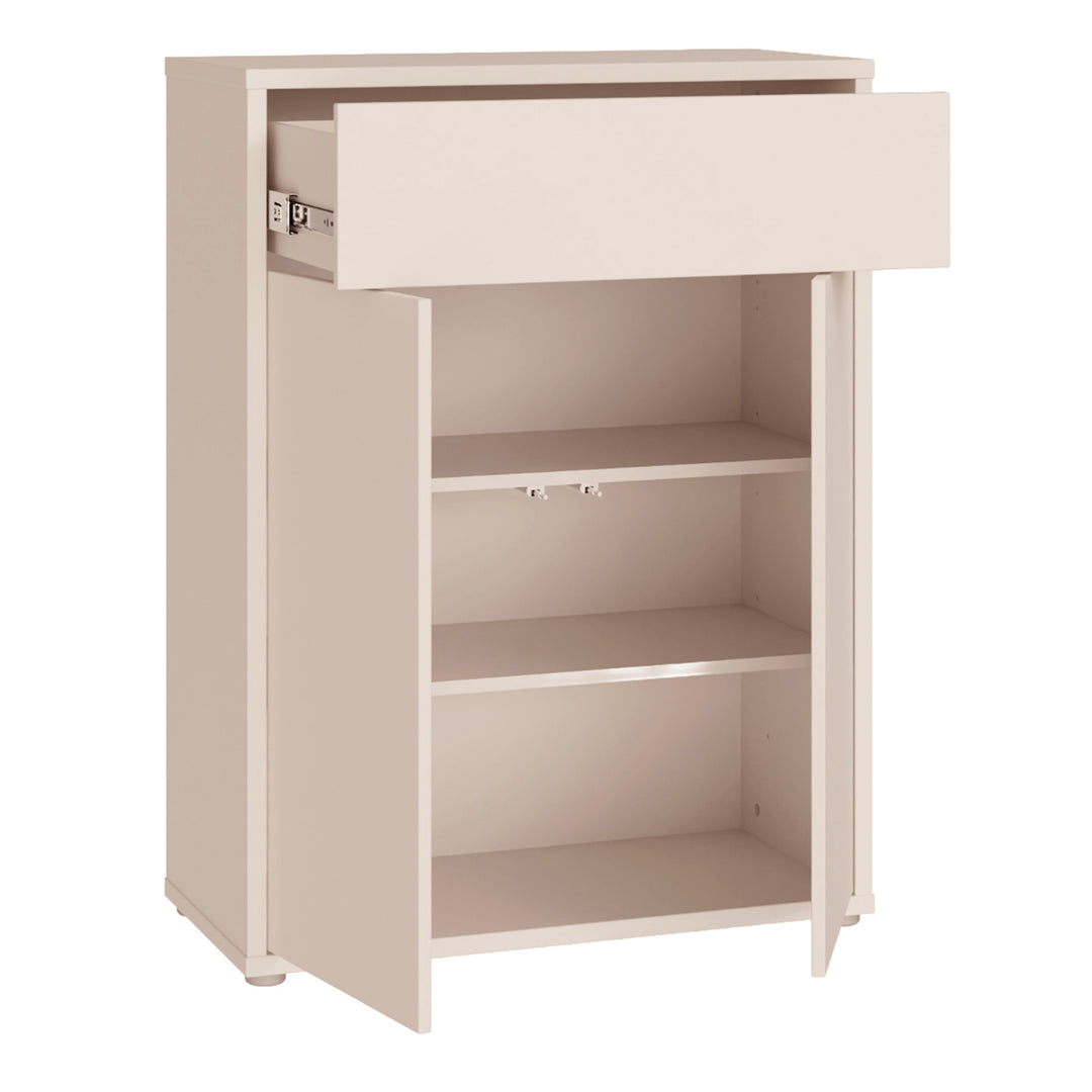 Alice Springs Compact Shoe Cabinet with 2 Doors Push-to-Open &amp; 1 Drawer Push-to-Open in Sand