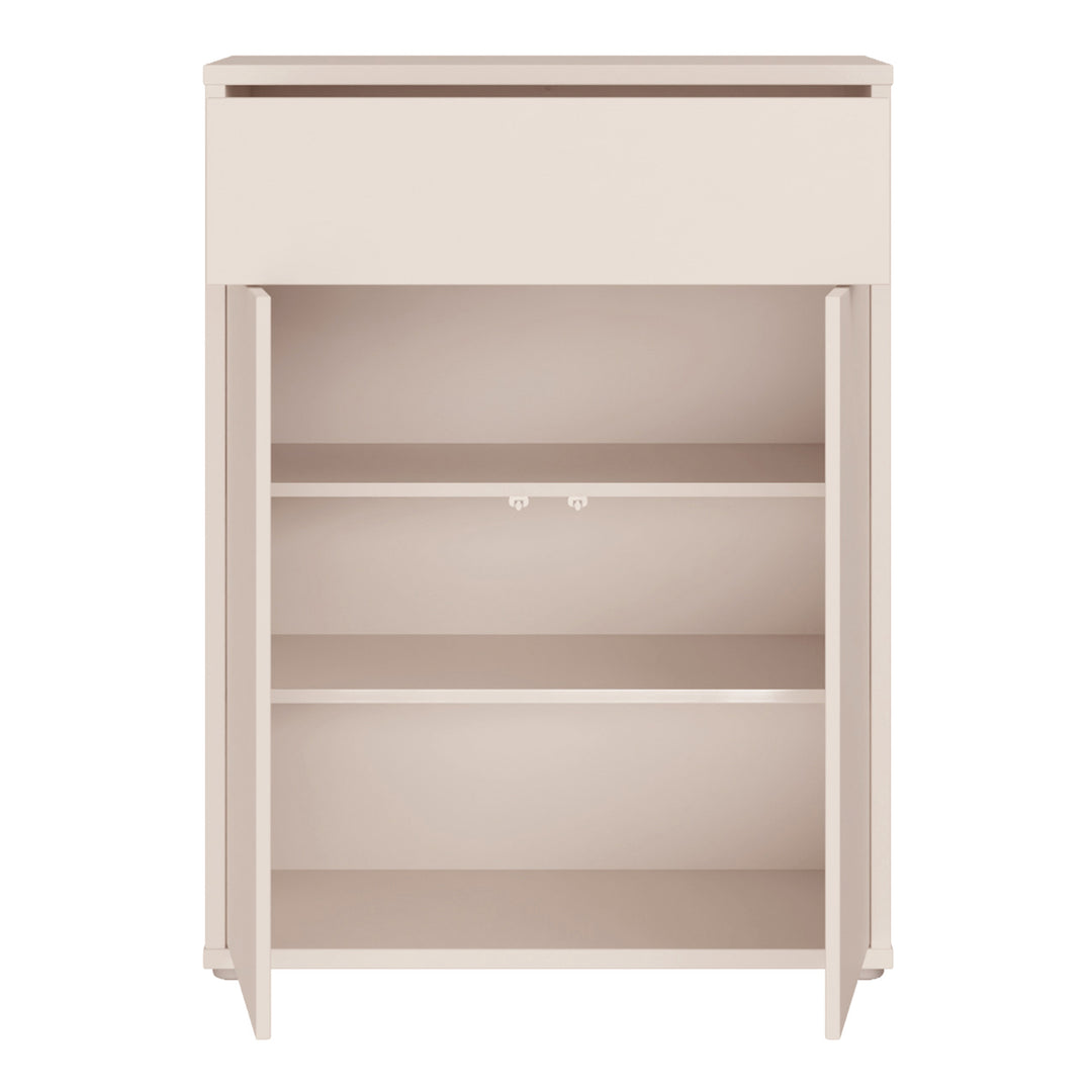 Alice Springs Compact Shoe Cabinet with 2 Doors Push-to-Open &amp; 1 Drawer Push-to-Open in Sand