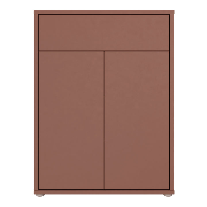 Alice Springs Compact Shoe Cabinet with 2 Doors Push-to-Open &amp; 1 Drawer Push-to-Open in Terracotta