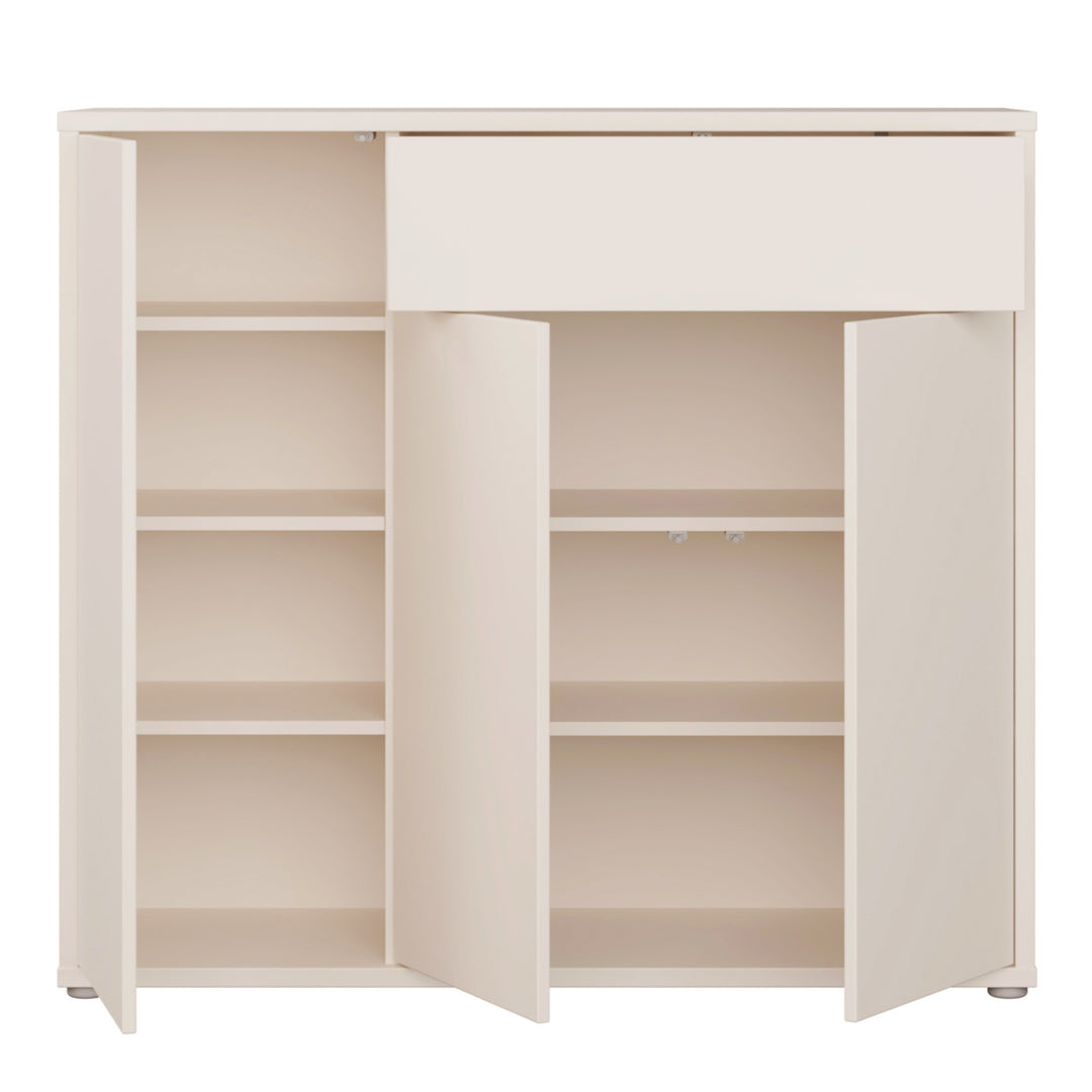 Alice Springs Shoe Cabinet with 3 Doors Push-to-Open &amp; 1 Drawer Push-to-Open in Sand