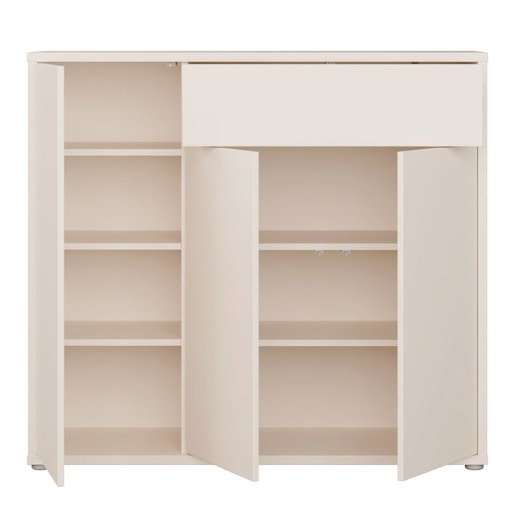 Alice Springs Shoe Cabinet with 3 Doors Push-to-Open &amp; 1 Drawer Push-to-Open in Sand
