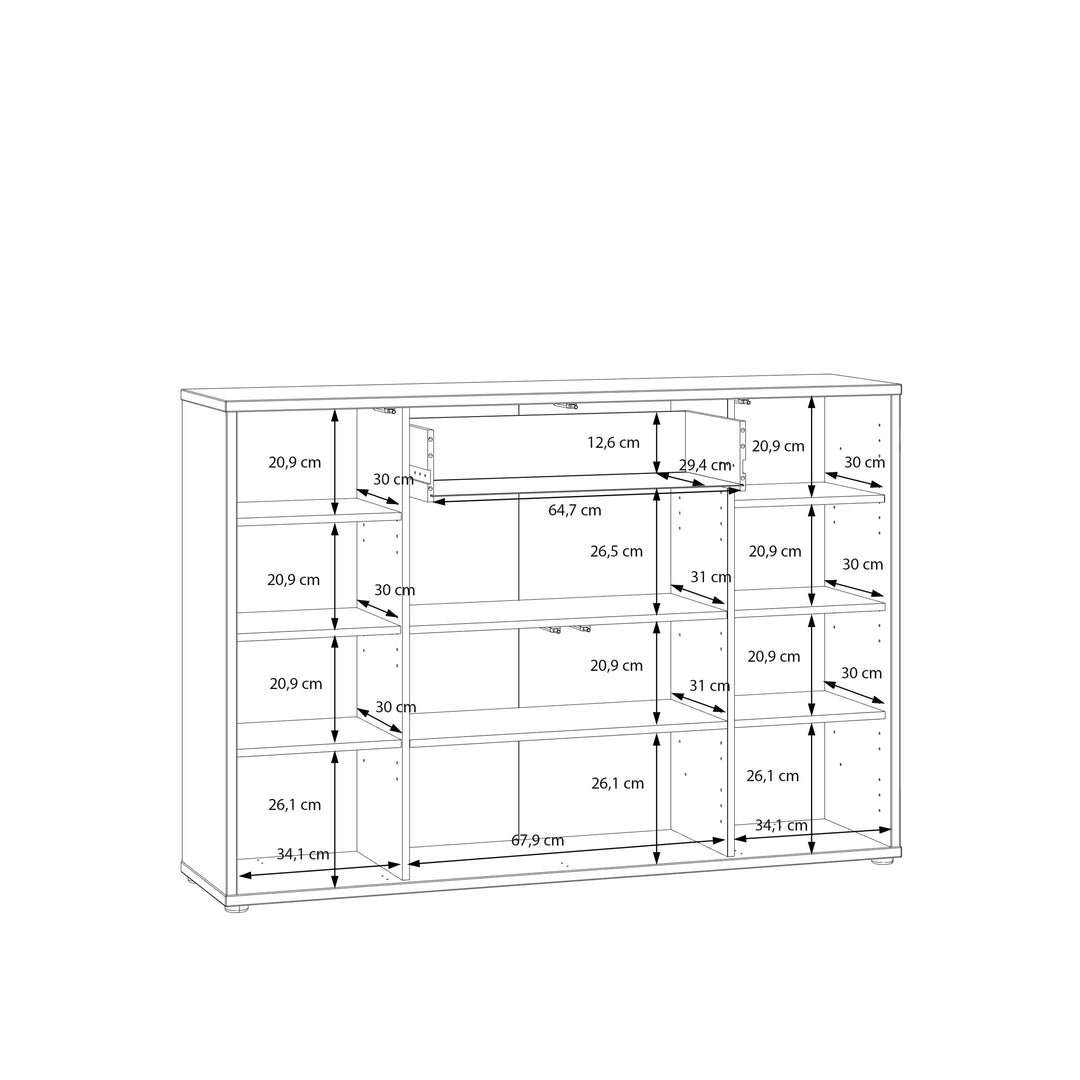 Alice Springs Shoe Cabinet with 4 Doors Push-to-Open &amp; 1 Drawer Push-to-Open in Sand