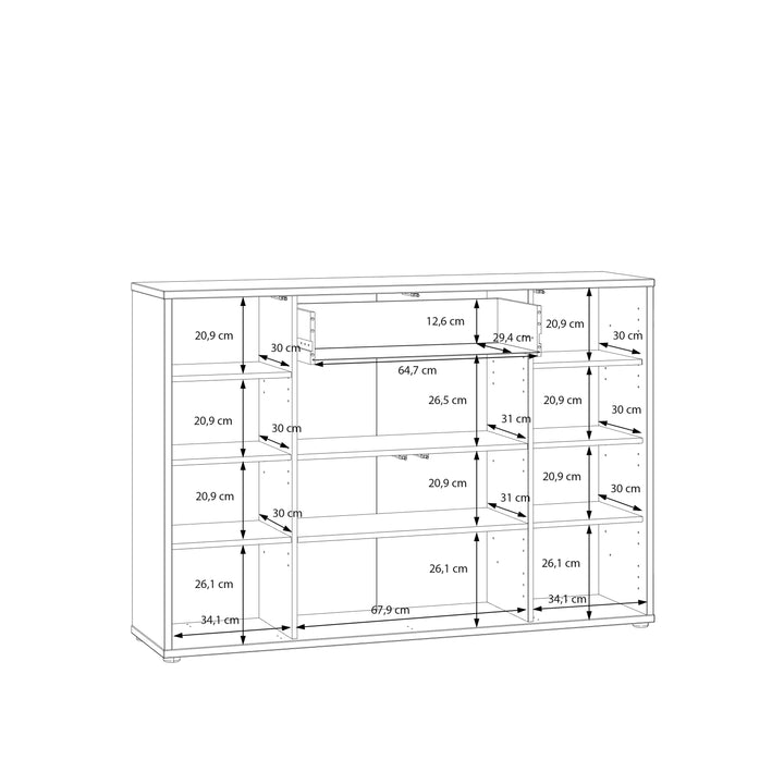 Alice Springs Shoe Cabinet with 4 Doors Push-to-Open &amp; 1 Drawer Push-to-Open in Sand