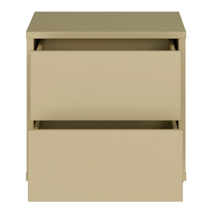 Alice Springs Low Bedside Cabinet with 2 Drawers Push-to-Open in Butter Yellow