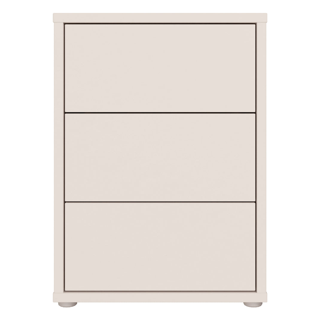 Alice Springs Bedside Cabinet with 3 Drawers Push-to-Open in Sand