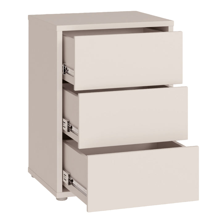 Alice Springs Bedside Cabinet with 3 Drawers Push-to-Open in Sand