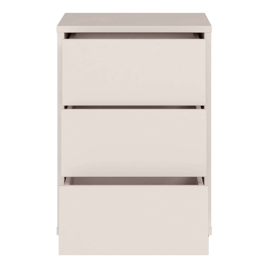 Alice Springs Bedside Cabinet with 3 Drawers Push-to-Open in Sand