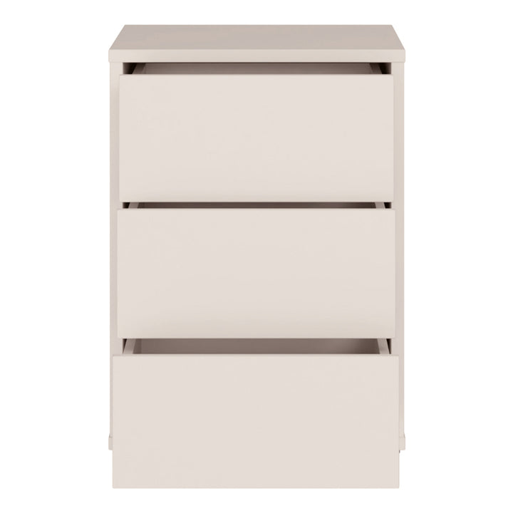 Alice Springs Bedside Cabinet with 3 Drawers Push-to-Open in Sand