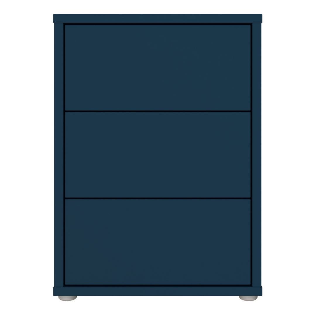 Alice Springs Bedside Cabinet with 3 Drawers Push-to-Open in Night Blue