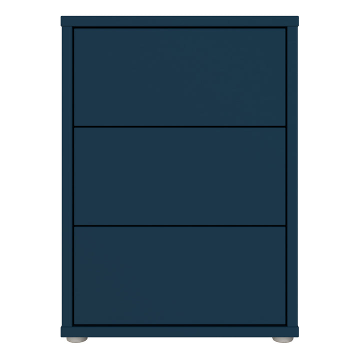 Alice Springs Bedside Cabinet with 3 Drawers Push-to-Open in Night Blue