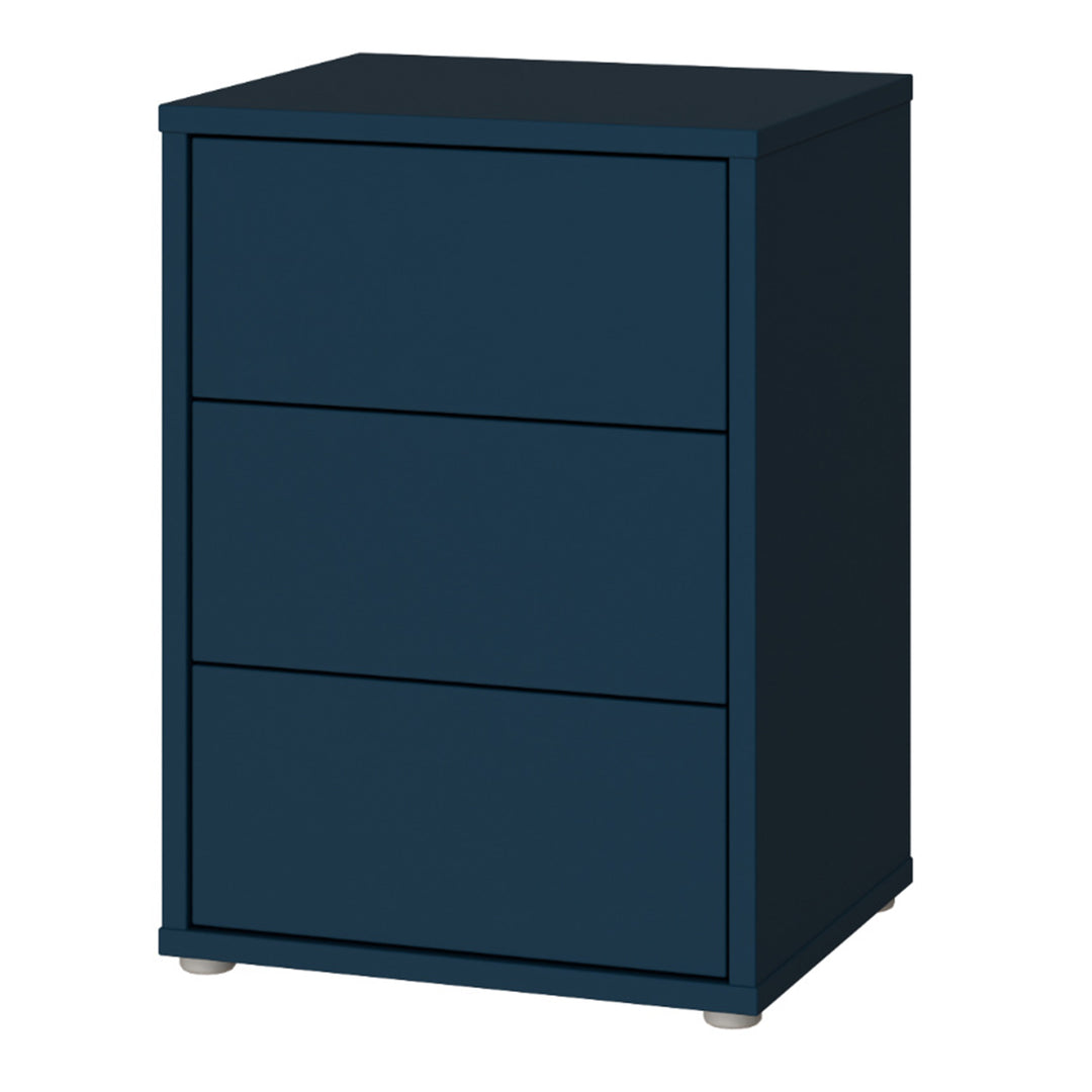 Alice Springs Bedside Cabinet with 3 Drawers Push-to-Open in Night Blue