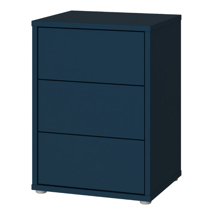 Alice Springs Bedside Cabinet with 3 Drawers Push-to-Open in Night Blue