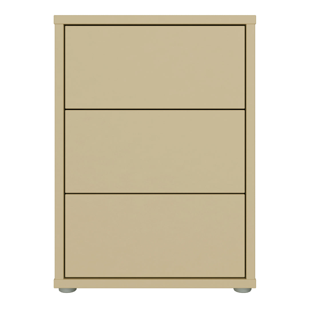 Alice Springs Bedside Cabinet with 3 Drawers Push-to-Open in Butter Yellow