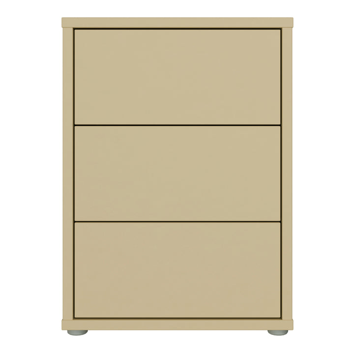 Alice Springs Bedside Cabinet with 3 Drawers Push-to-Open in Butter Yellow