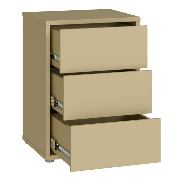 Alice Springs Bedside Cabinet with 3 Drawers Push-to-Open in Butter Yellow