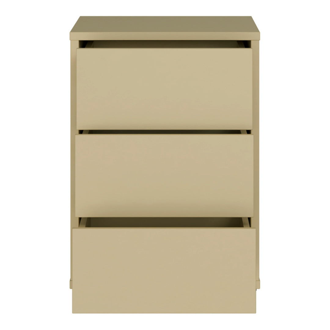 Alice Springs Bedside Cabinet with 3 Drawers Push-to-Open in Butter Yellow