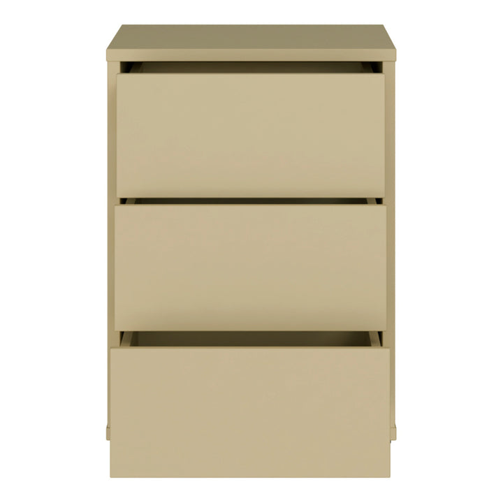 Alice Springs Bedside Cabinet with 3 Drawers Push-to-Open in Butter Yellow