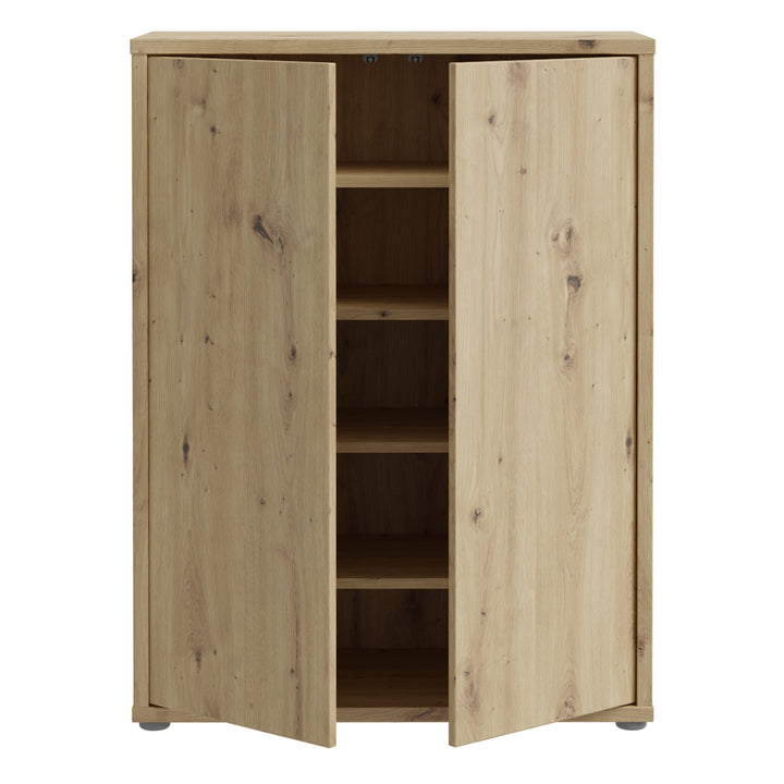 Alice Springs Shoe Cabinet with 2 Doors Push-to-Open in Artisan Oak