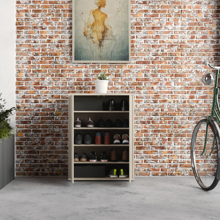 Alice Springs Shoe Cabinet with 2 Doors Push-to-Open in Sand