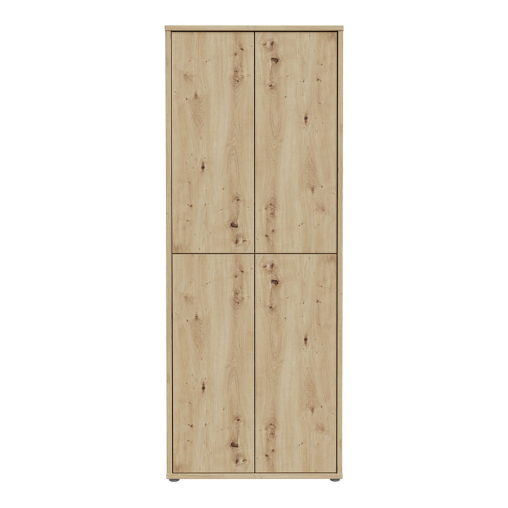 Alice Springs Shoe Cabinet with 4 Doors Push-to-Open in Artisan Oak