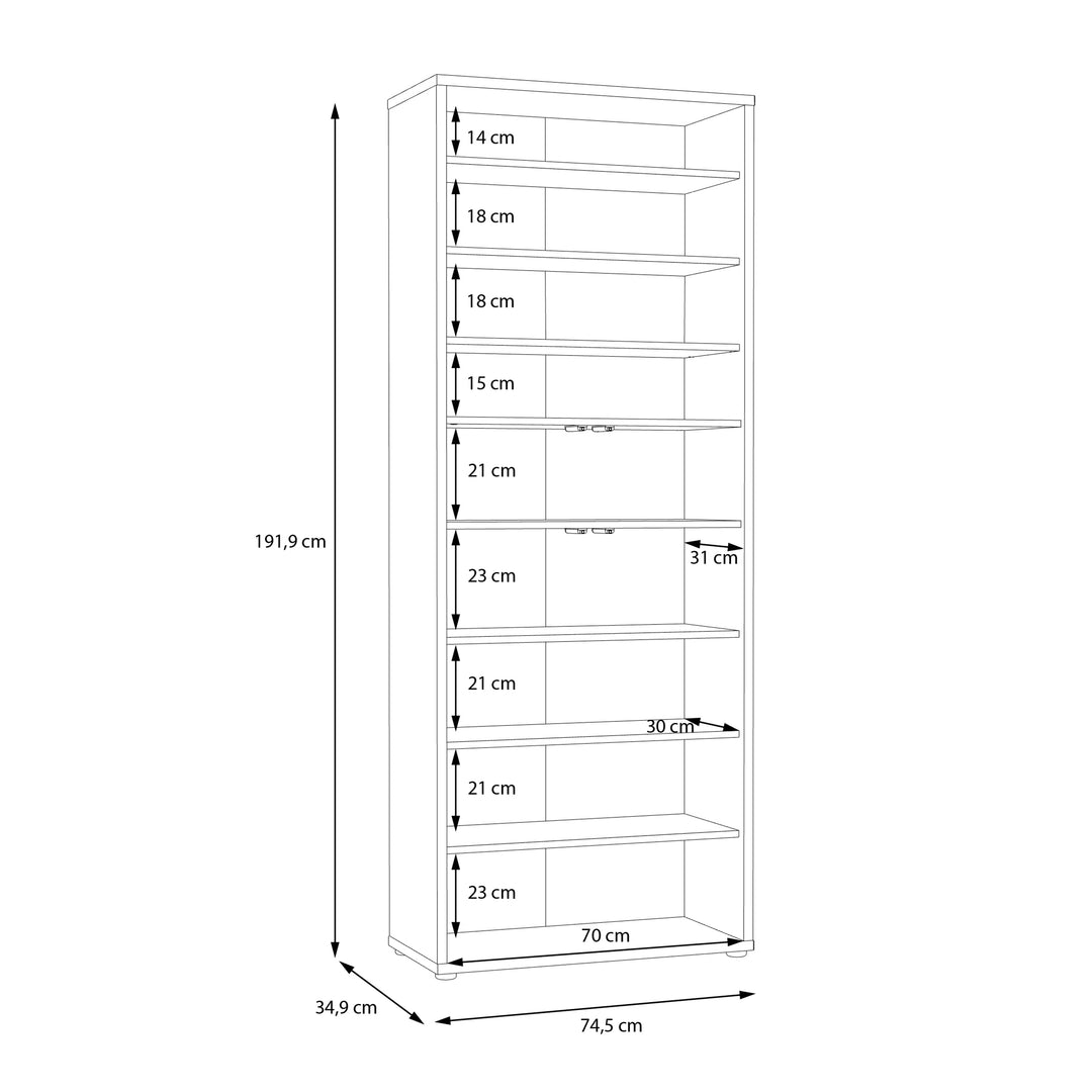 Alice Springs Shoe Cabinet with 4 Doors Push-to-Open in Artisan Oak and Sage Green Doors