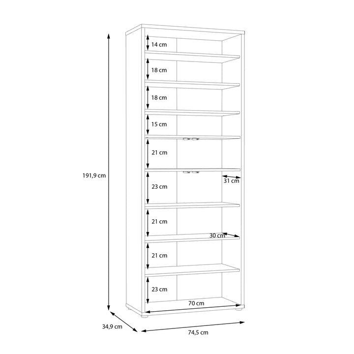 Alice Springs Shoe Cabinet with 4 Doors Push-to-Open in Artisan Oak and Sage Green Doors