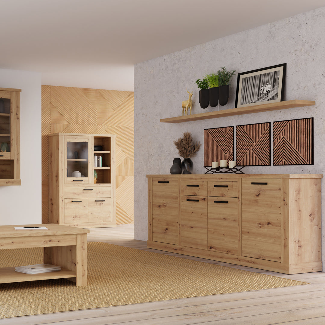 Corona 200cm Wall Shelf in Artisan Oak - TidySpaces