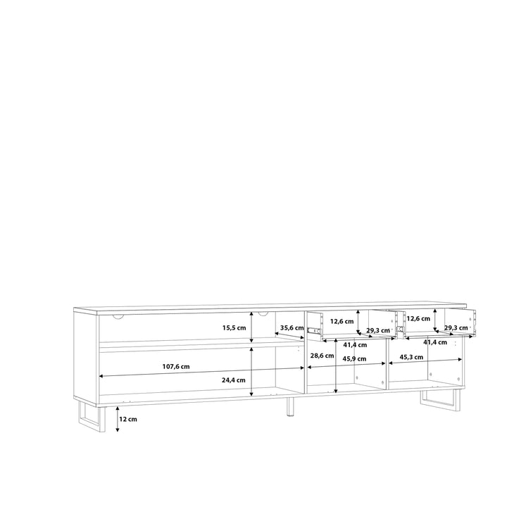 Klara TV Unit with 1 Drawer 2 Flip Doors in Grey and Oak inc LED Lighting
