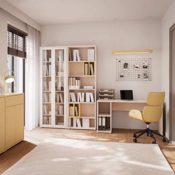 Alice Springs Desk with Open Shelf Storage in Sand